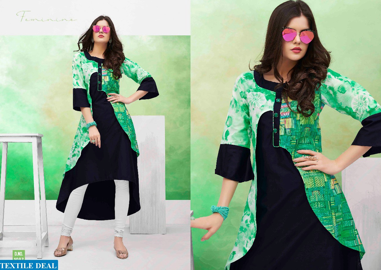 S more Twister Wholesale ready made linen Satin kurtis